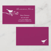 Carte de visite rose d'oiseau (Devant / Derrière)