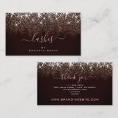 Carte De Visite Rose d'or élégant et brillant (Devant / Derrière)