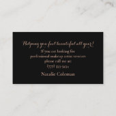 Carte de visite rose d'or et de maquillage noir (Dos)