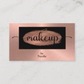 Carte de visite rose d'or et de maquillage noir (Devant)