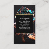 Carte De Visite Rose d'or noir AI Généré Roses (Dos)