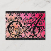 Carte De Visite ROSE D'OR SPARKLING DAMASK MONOGRAM, rubis fuchsia (Dos)