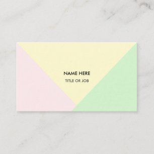 Carte De Visite Rose doré pastel moderne abstrait, jaune et vert