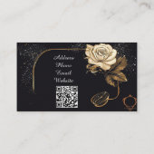 Carte De Visite Rose Dorée Florale (Dos)