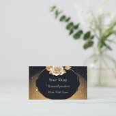 Carte De Visite Rose Dorée Florale (Debout devant)