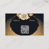 Carte De Visite Rose Dorée Florale (Dos)