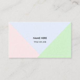 Carte De Visite Rose dorée pastel moderne abstraite, bleue et vert