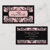 Carte De Visite Rose doux de glaçage de petit gâteau de la cerise (Devant / Derrière)