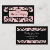 Carte De Visite Rose doux de glaçage de rangée de la cerise sur le (Devant / Derrière)