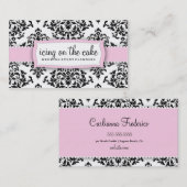 Carte de visite rose doux de la cerise sur le (Devant / Derrière)