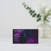 Carte De Visite Rose éffrayant en matière noire, araignées noires (Debout devant)