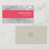 Carte De Visite Rose élégant (Devant / Derrière)