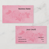 Carte De Visite Rose élégant (Devant / Derrière)