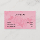Carte De Visite Rose élégant (Dos)