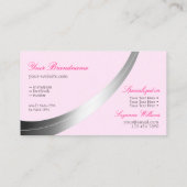 Carte De Visite Rose élégant avec Décor décoratif Argent Moderne (Dos)