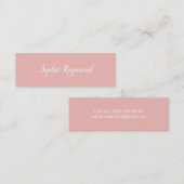 carte de visite rose élégant avec nom de script (Devant / Derrière)