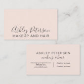 Carte De Visite Rose élégant chic à la mode moderne de cheveux de (Devant / Derrière)