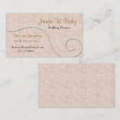 Carte de visite rose élégant de damassé et de (Devant / Derrière)