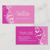 Carte de visite rose élégant de deux tons (Devant / Derrière)