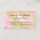 Carte De Visite Rose élégant de parties scintillantes d'or de (Dos)