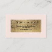 Carte De Visite Rose élégant de typographie d'or de faux de (Dos)