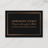 Carte De Visite Rose élégant Gold & Black, billet d'entrée (Devant)