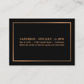 Carte De Visite Rose élégant Gold & Black, billet d'entrée (Dos)