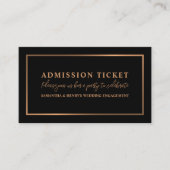 Carte De Visite Rose élégant Gold & Black, billet d'entrée (Devant)