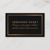 Carte De Visite Rose élégant Gold & Black, billet d'entrée (Devant)