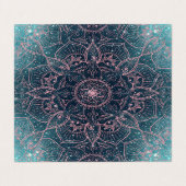Carte De Visite Rose élégant Gold Mandala Blue Nebula Stars (Extérieur déplié)