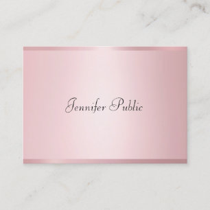 Carte De Visite Rose élégant Gold Moderne Modèle de calligraphie