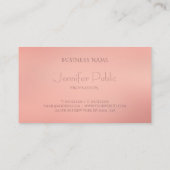 Carte De Visite Rose élégant Gold tendance moderne Elite Modèle (Dos)