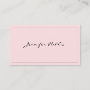 Carte De Visite Rose élégant minimaliste professionnel moderne jol