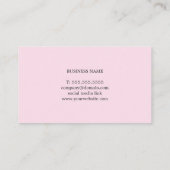 Carte De Visite Rose élégant moderne IMPRIMÉ Kraft Papier Consulta (Dos)