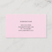 Carte De Visite Rose élégant moderne IMPRIMÉ Kraft Papier Consulta (Dos)