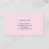 Carte De Visite Rose élégant moderne IMPRIMÉ Kraft Papier Consulta (Dos)