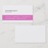 Carte De Visite Rose élégant professionnel et blanc de maquilleur (Devant / Derrière)