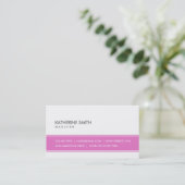 Carte De Visite Rose élégant professionnel et blanc de maquilleur (Debout devant)