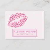 Carte De Visite Rose élégant sur Empreinte de léopard rose | Artis (Devant)