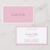 Carte De Visite Rose élégant tendance Couleur moderne Modèle desig (Devant / Derrière)