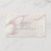 Carte De Visite rose en marbre d'or en pierre professionnelle élég (Dos)