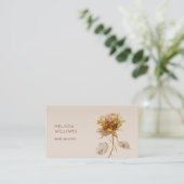 Carte De Visite Rose en or 3D (Debout devant)