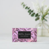 Carte de visite rose en soie pour technicienne en (Debout devant)