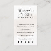 Carte De Visite Rose Essential Oils Aquarelle Floral Script (Dos)
