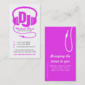 Carte de visite rose et blanc d'instigateur du DJ (Devant / Derrière)