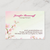 Carte de visite rose et blanc en fleur de cerisier (Dos)