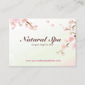 Carte de visite rose et blanc en fleur de cerisier (Devant)