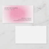 Carte De Visite Rose Et Blanc Moderne Moderne Modèle simple et ten (Devant / Derrière)