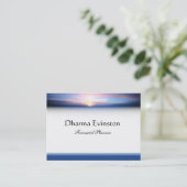 Carte de visite rose et bleu de coucher du soleil (Debout devant)