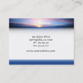 Carte de visite rose et bleu de coucher du soleil (Dos)
